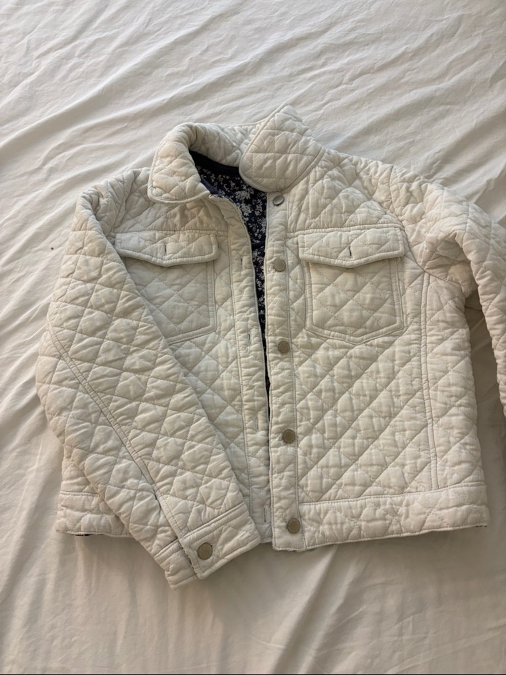 Joe Fresh Quilted Cream Jean Jacket